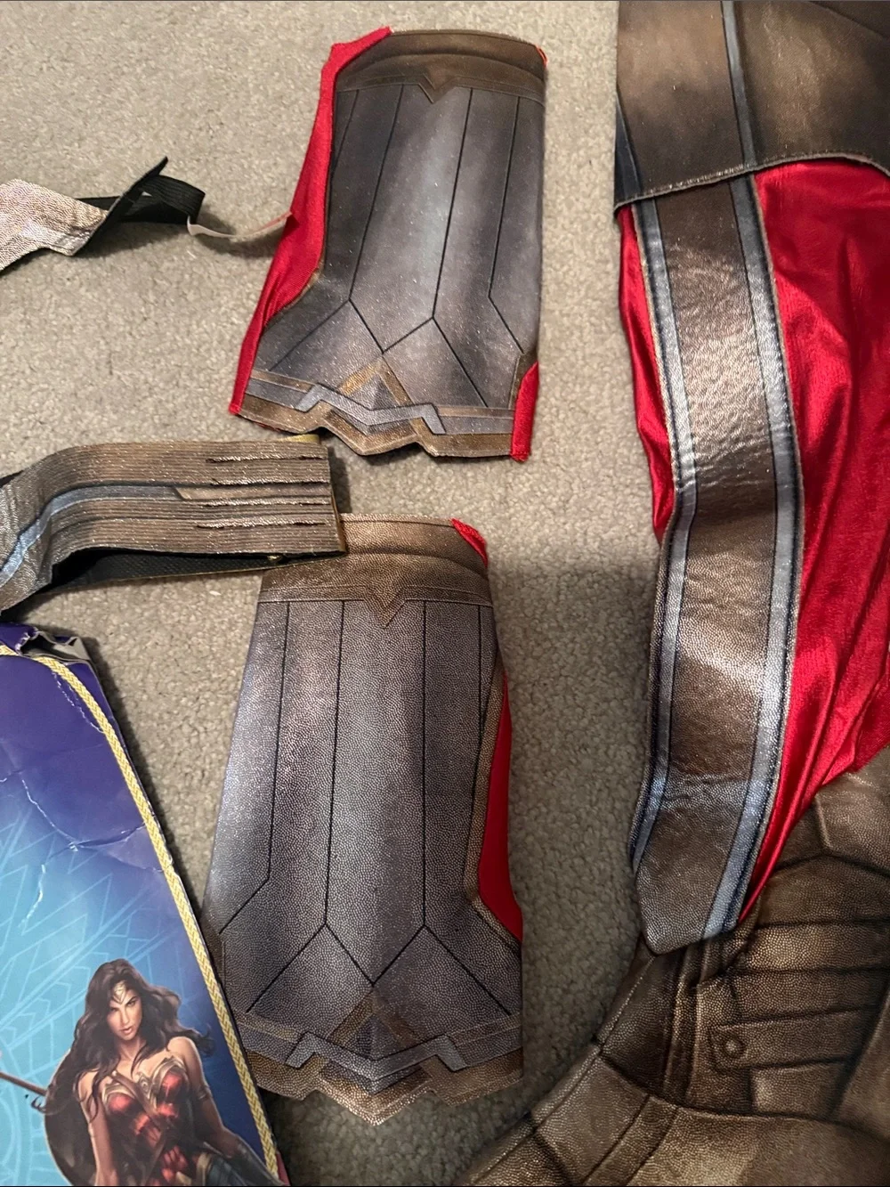 Wonder Woman Inspired Men's Costume Boot Covers in Bronze and Red